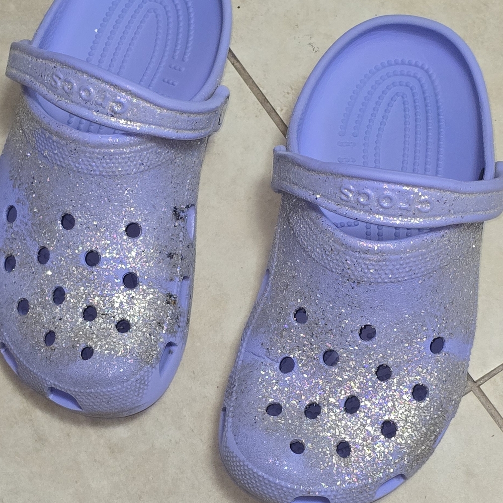 CROCS Glittery Lavender Slippers